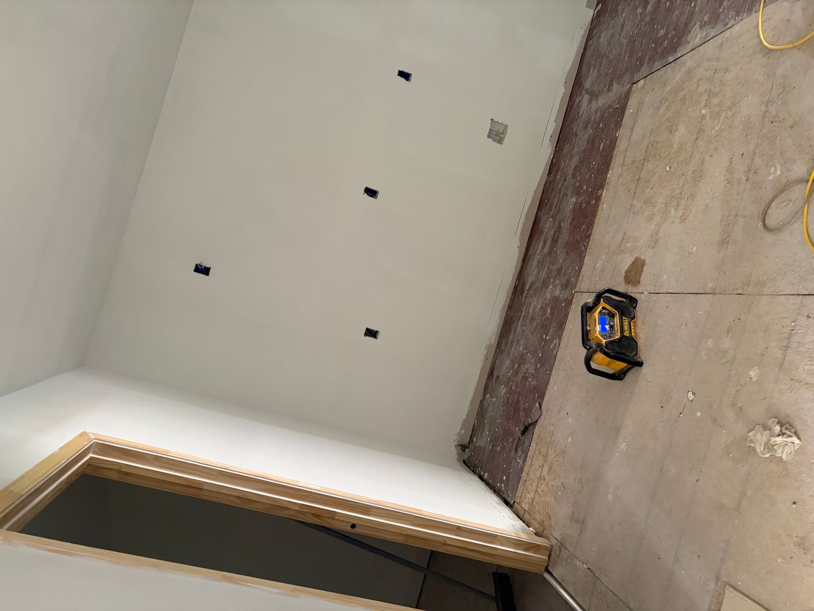 Fresh drywall installation